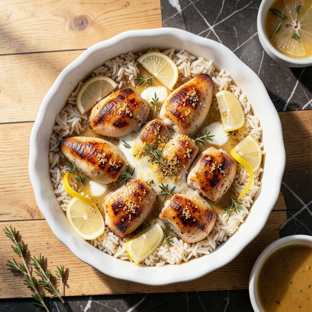 Lemon Chicken and Rice Casserole Recipe: Zesty One-Pan Family Feast