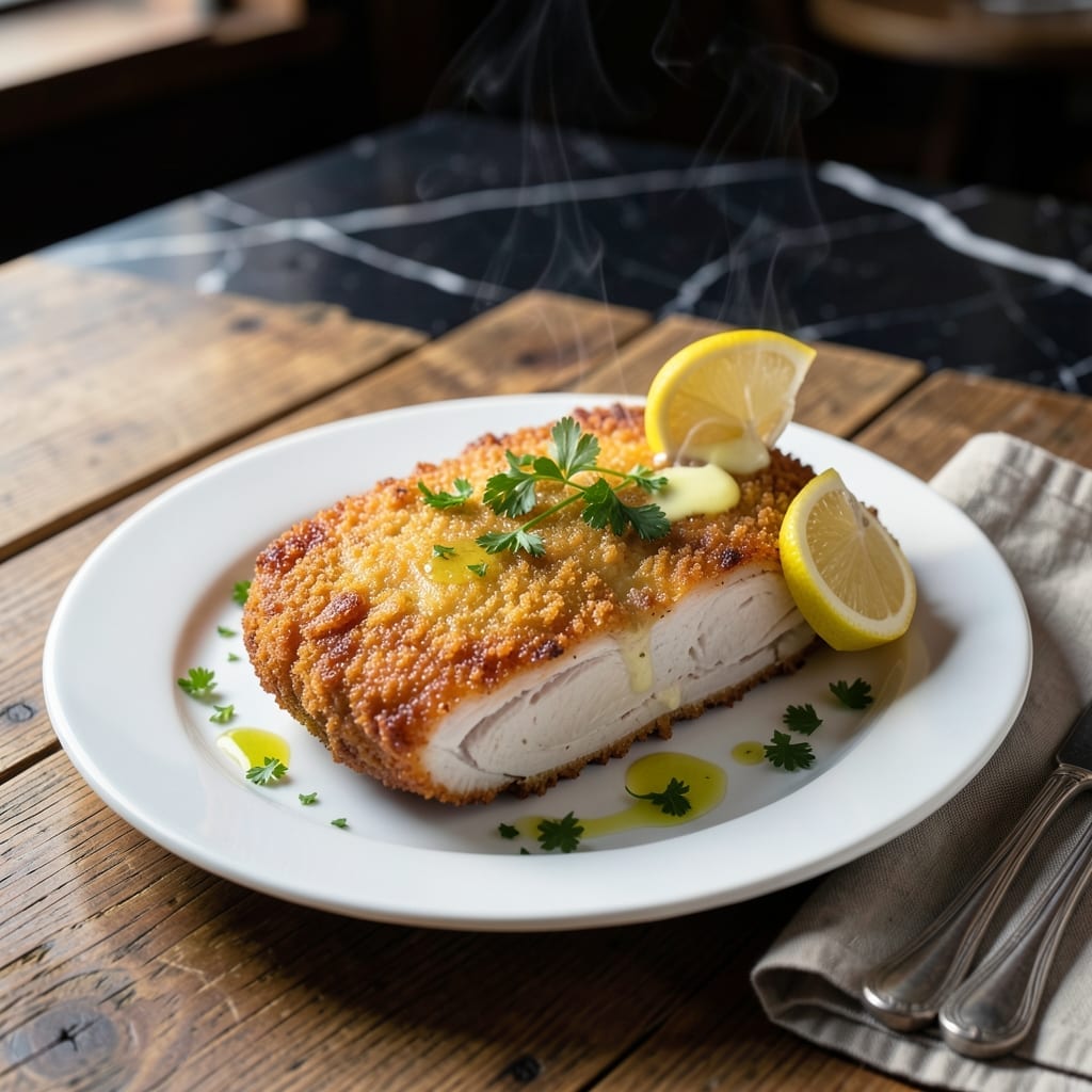 German Chicken Schnitzel Recipe: Thin Crispy Cutlets With Lemon Zest German Chicken Schnitzel Recipe: Thin Crispy Cutlets With Lemon Zest