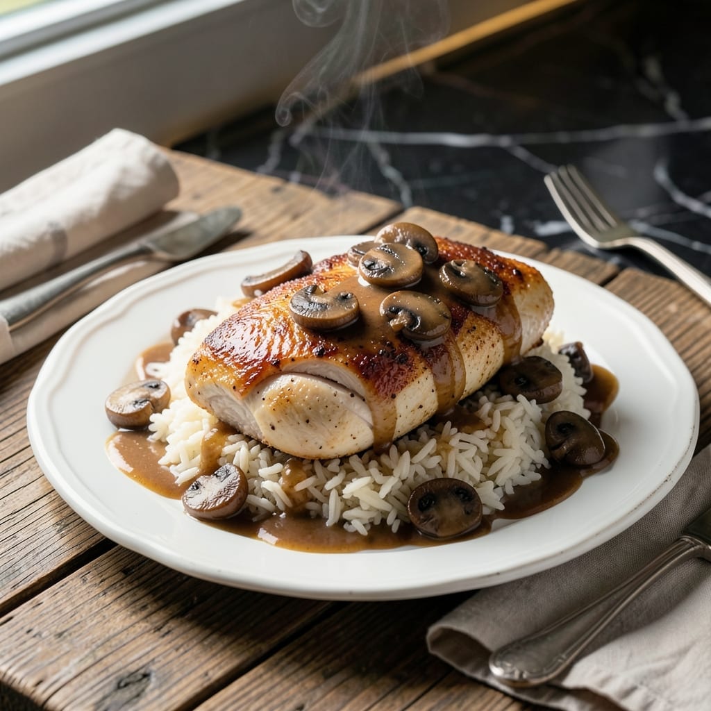 Cracker Barrel Chicken and Rice With Mushroom Gravy Recipe: Homemade Southern Comfort Bowl