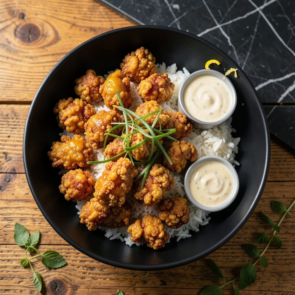 Popcorn Chicken and Rice Recipe: Crispy Bites Over Fragrant Grains