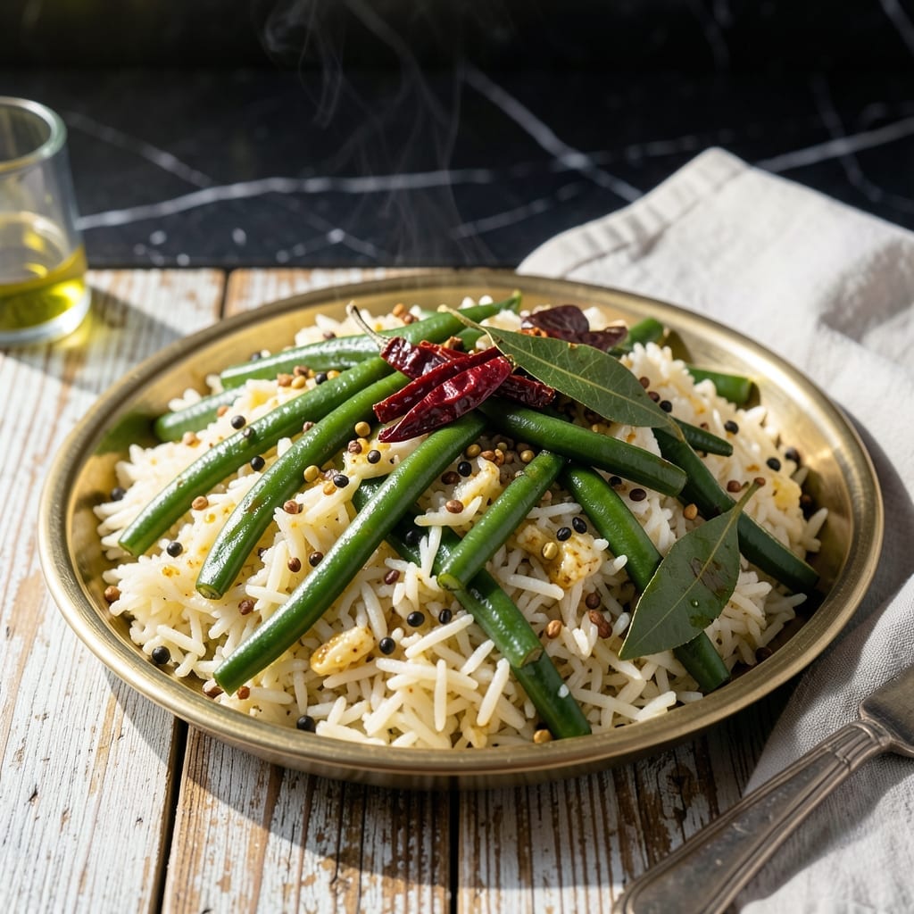 Green Beans Rice Recipe Indian: Spiced South Indian-Style Comfort Green Beans Rice Recipe Indian: Spiced South Indian-Style Comfort