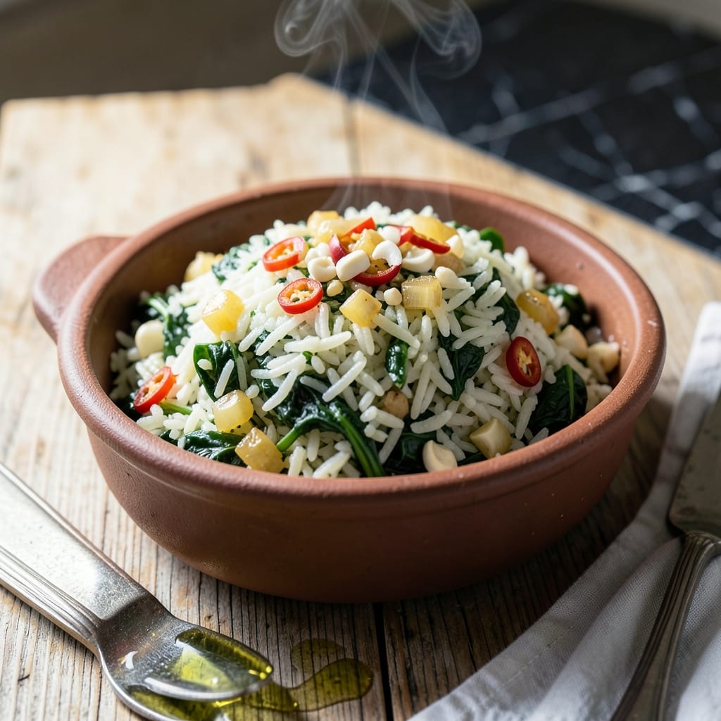 Guayanese Spinach Rice Recipe: Caribbean-Style One-Pot Flavor Guayanese Spinach Rice Recipe: Caribbean-Style One-Pot Flavor