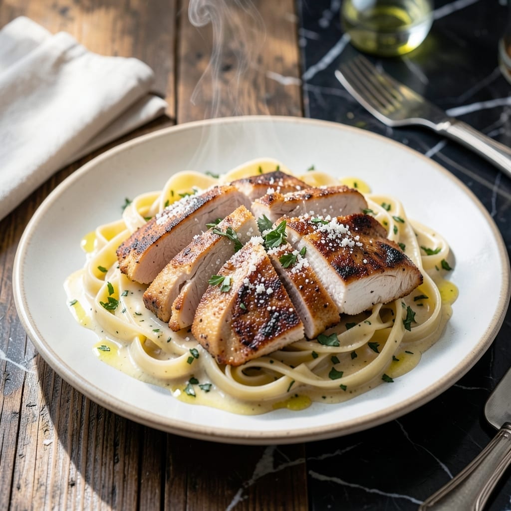 Chicken Fettuccine Recipe: Silky Ribbons in Garlic Cream Sauce