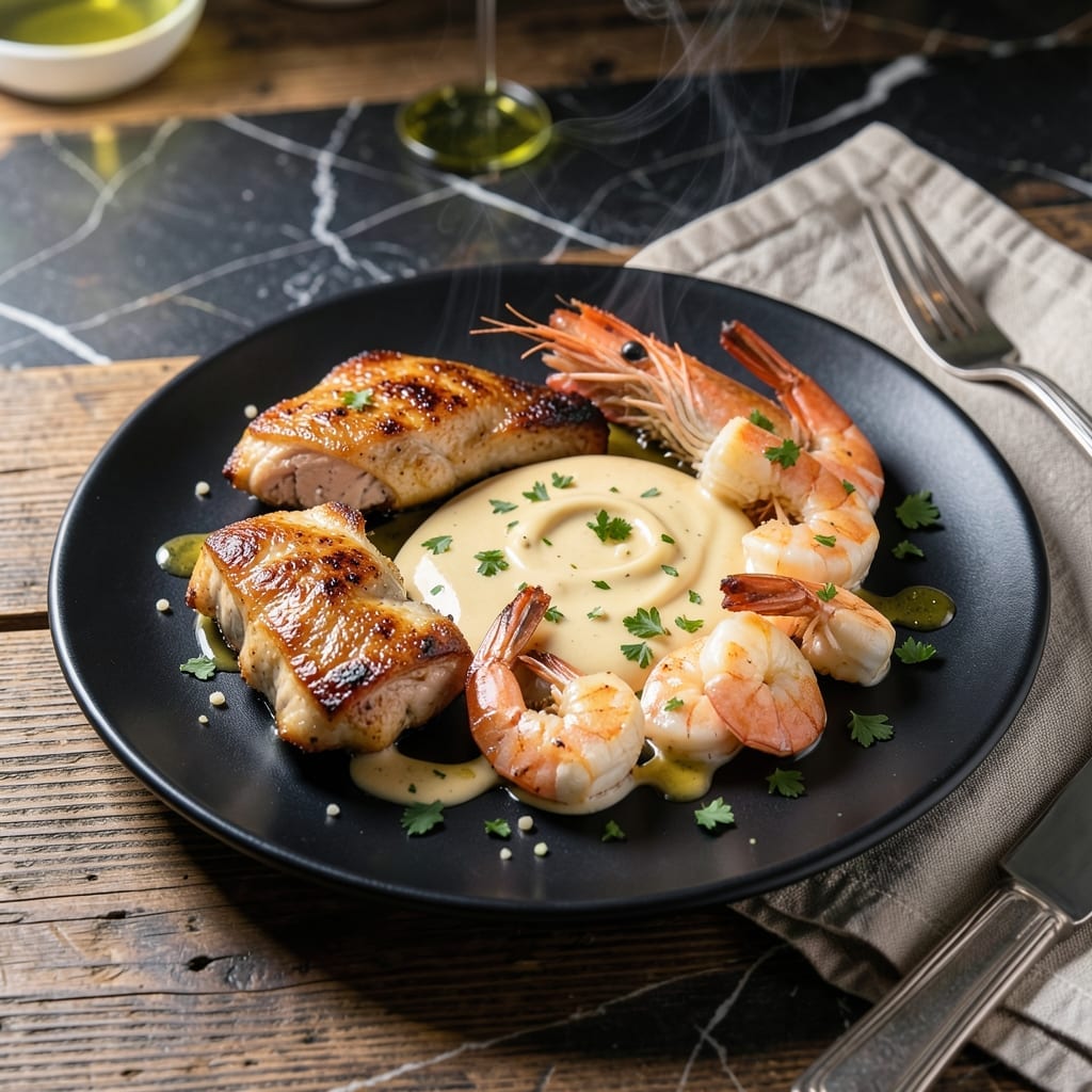 Chicken Shrimp Keto Recipe: Low-Carb Surf and Turf Skillet Chicken Shrimp Keto Recipe: Low-Carb Surf and Turf Skillet