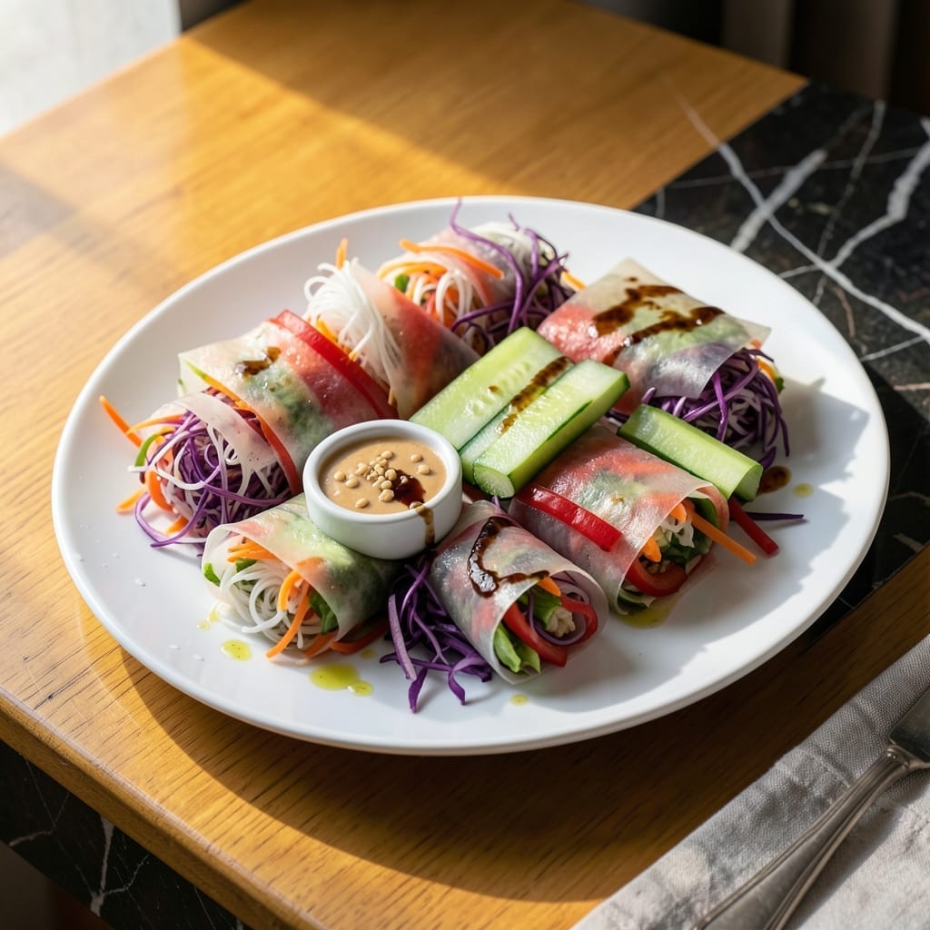 Recipe Using Rice Paper: Fresh Spring Rolls with Peanut Dipping Sauce