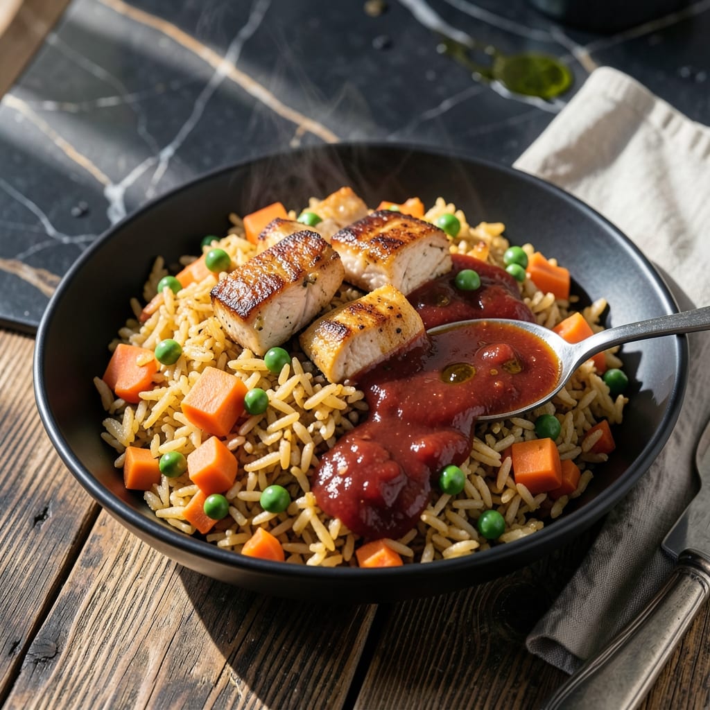 Fried Rice and Marinara Recipe: Italian-Asian Fusion in One Pan Fried Rice and Marinara Recipe: Italian-Asian Fusion in One Pan