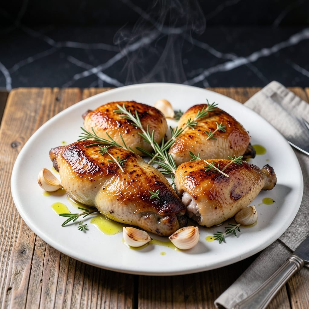Yummy Chicken Recipe: Herb-Roasted With Crispy Skin