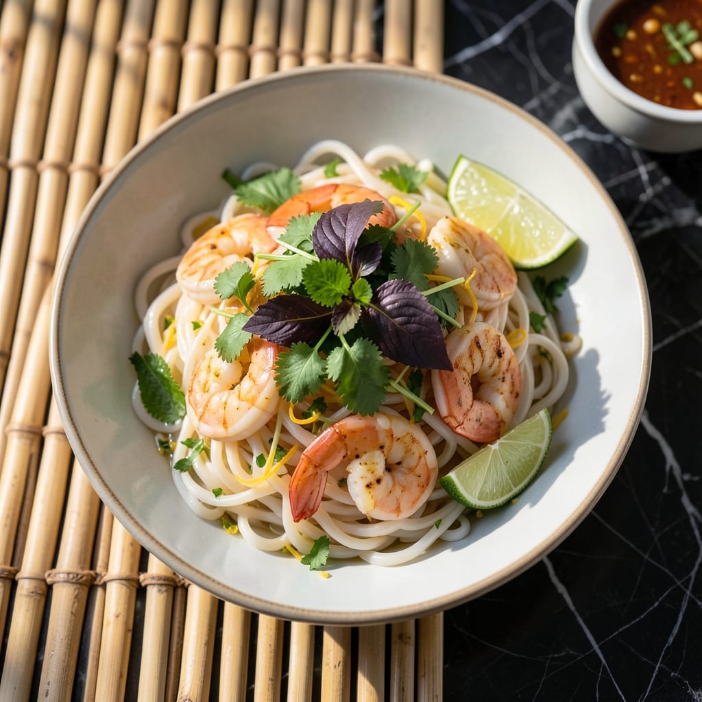 Rice Noodle Shrimp Salad Recipe: Fresh Herbs and Zesty Lime Dressing