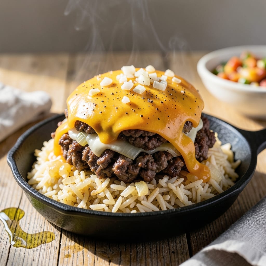 Cheeseburger Rice Recipe: Savory Beef and Cheddar in Every Bite Cheeseburger Rice Recipe: Savory Beef and Cheddar in Every Bite