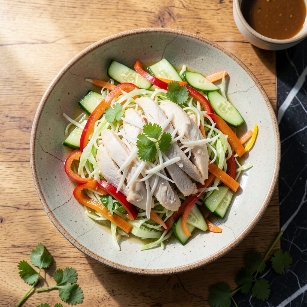 Thai Chicken Salad Recipe: Fresh Herbs and Peanut Dressing Thai Chicken Salad Recipe: Fresh Herbs and Peanut Dressing