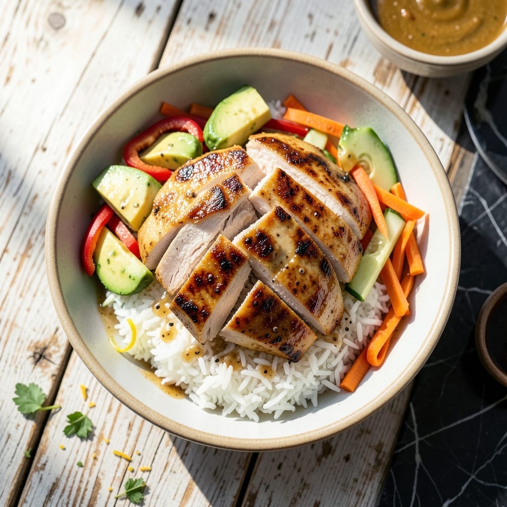 Chicken Avocado Rice Bowl Recipe: Fresh Crunch and Creamy Harmony