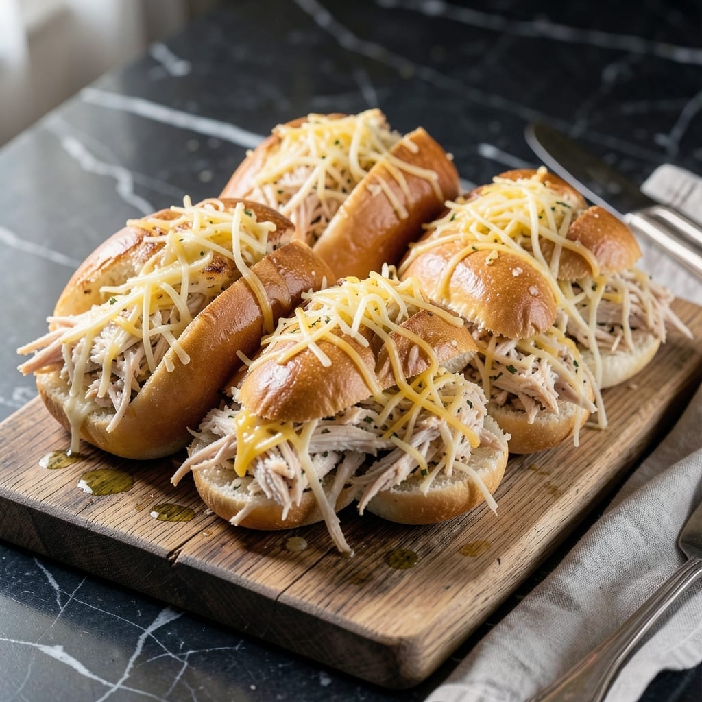 Shredded Chicken Sliders Recipe: Mini Sandwiches With Melted Cheese