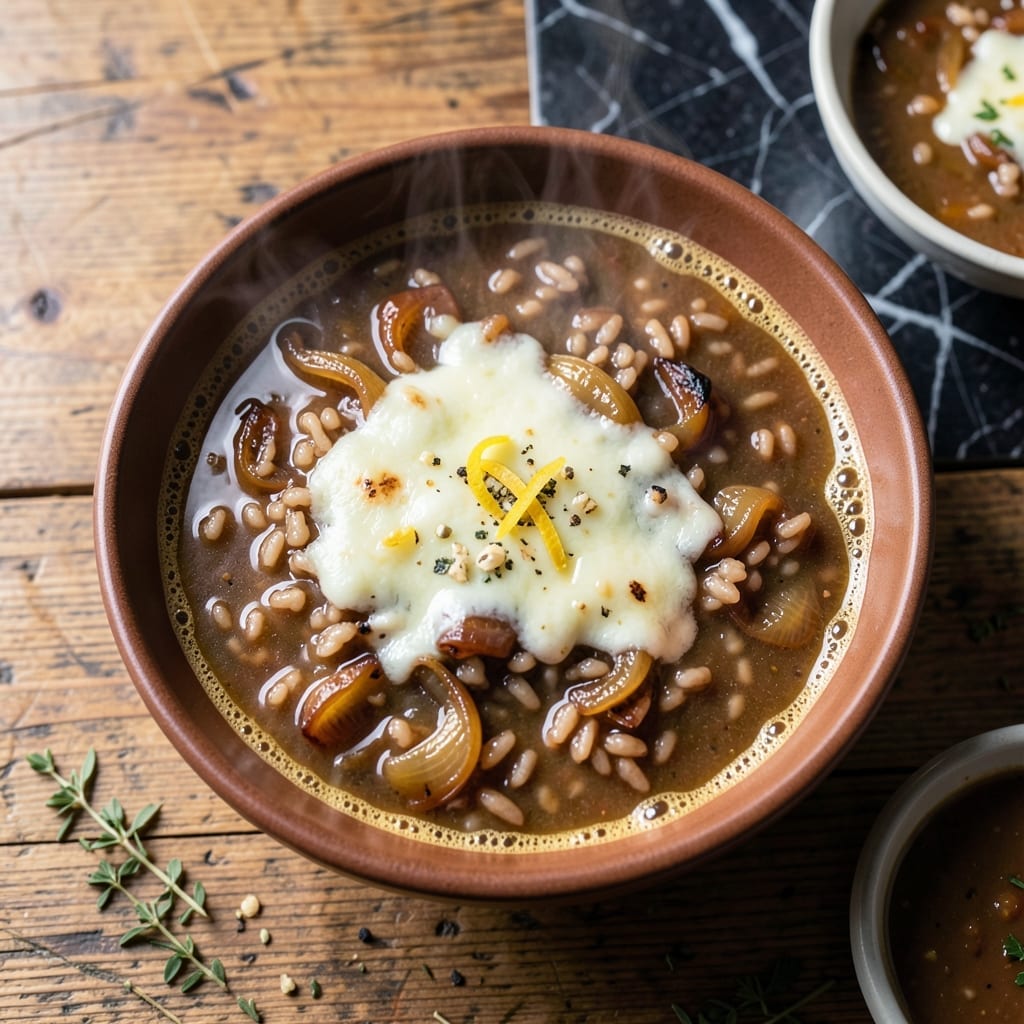 Brown Rice Recipe French Onion Soup: Nutty Grains in Savory Broth Brown Rice Recipe French Onion Soup: Nutty Grains in Savory Broth