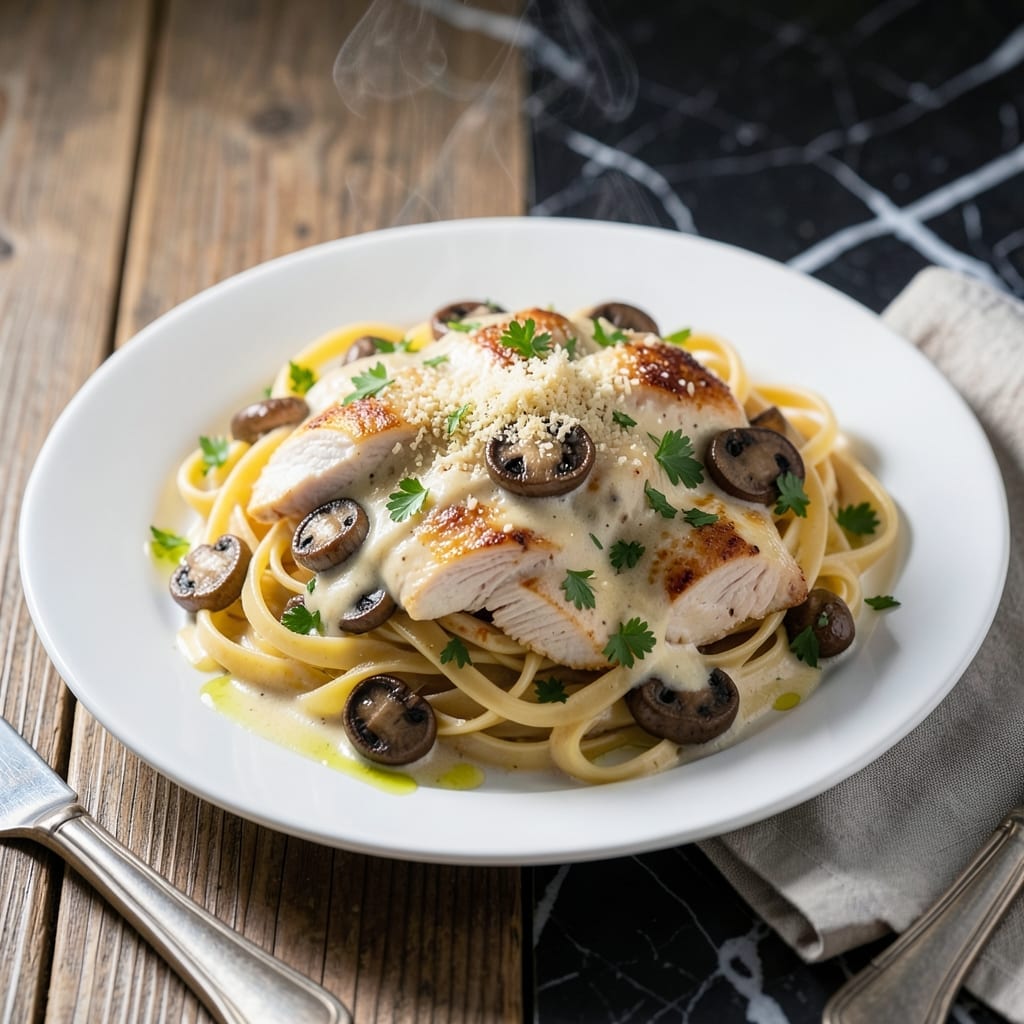 Recipe for Chicken Tetrazzini Bake: Cheesy Pasta Casserole with Mushrooms Recipe for Chicken Tetrazzini Bake: Cheesy Pasta Casserole with Mushrooms
