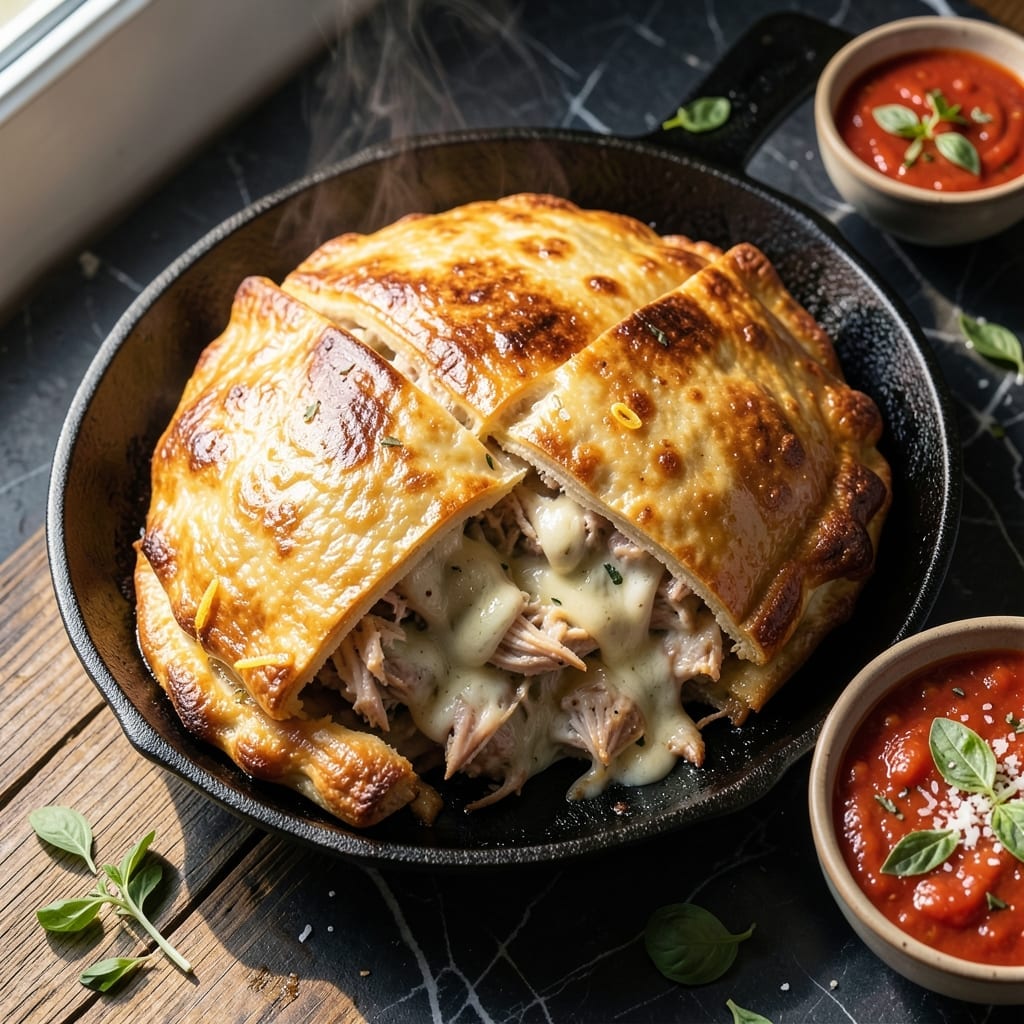 Chicken and Cheese Calzone Recipe: Golden Crust With Gooey Fillings Chicken and Cheese Calzone Recipe: Golden Crust With Gooey Fillings