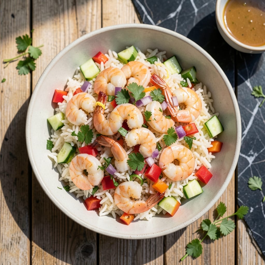 Cold Prawn Rice Salad Recipe: Chilled Citrus and Herb Delight