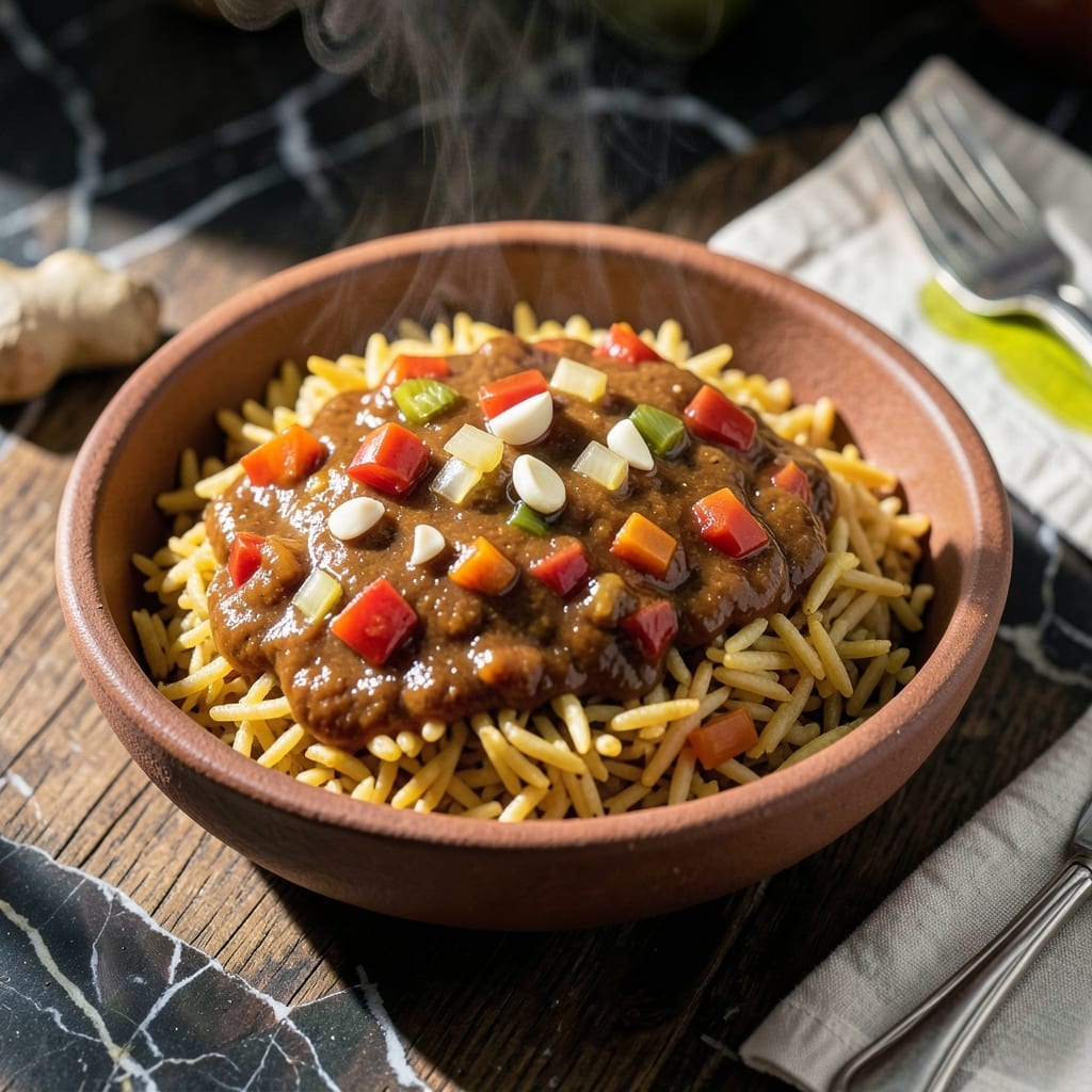 Nigerian Rice Recipe: Tomato-Stewed Jollof with Aromatic Peppers Nigerian Rice Recipe: Tomato-Stewed Jollof with Aromatic Peppers