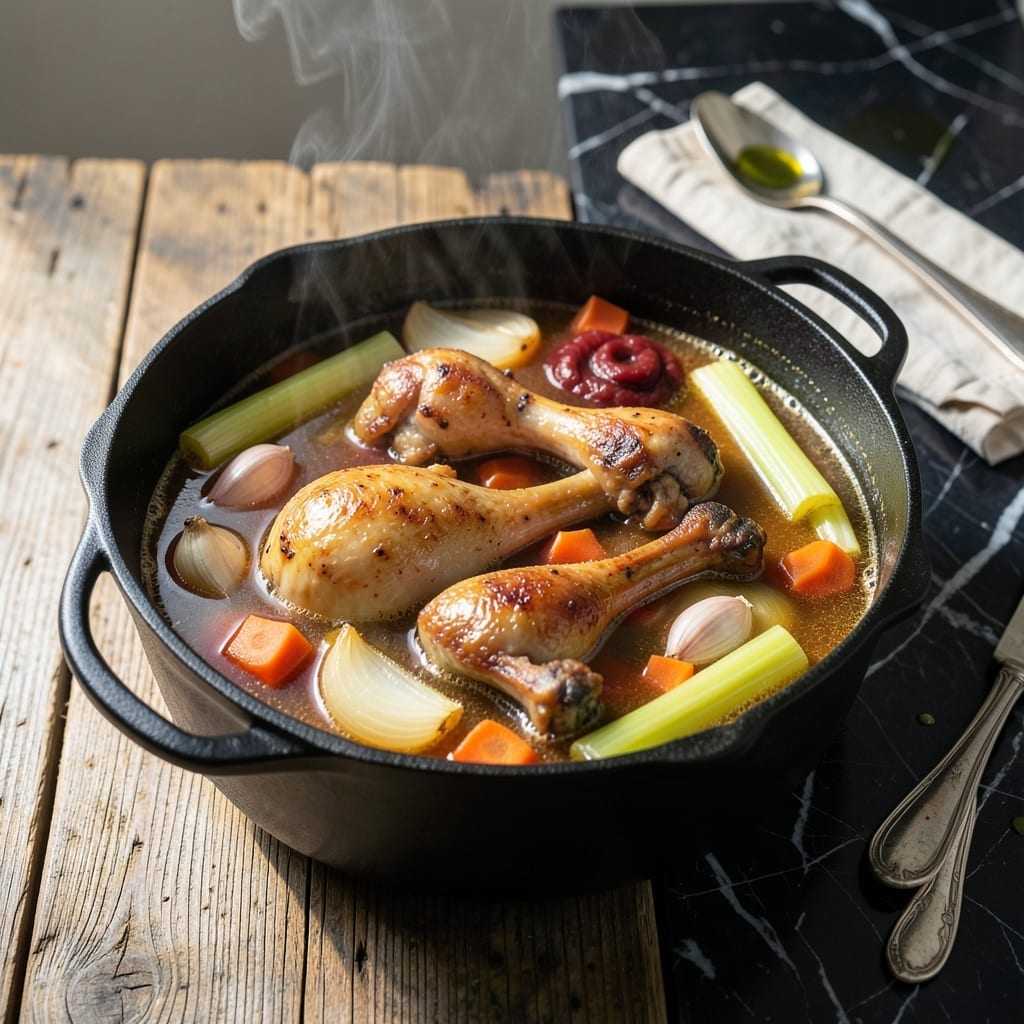 Roasted Chicken Stock Recipe: Rich Depth From Kitchen Scraps Roasted Chicken Stock Recipe: Rich Depth From Kitchen Scraps