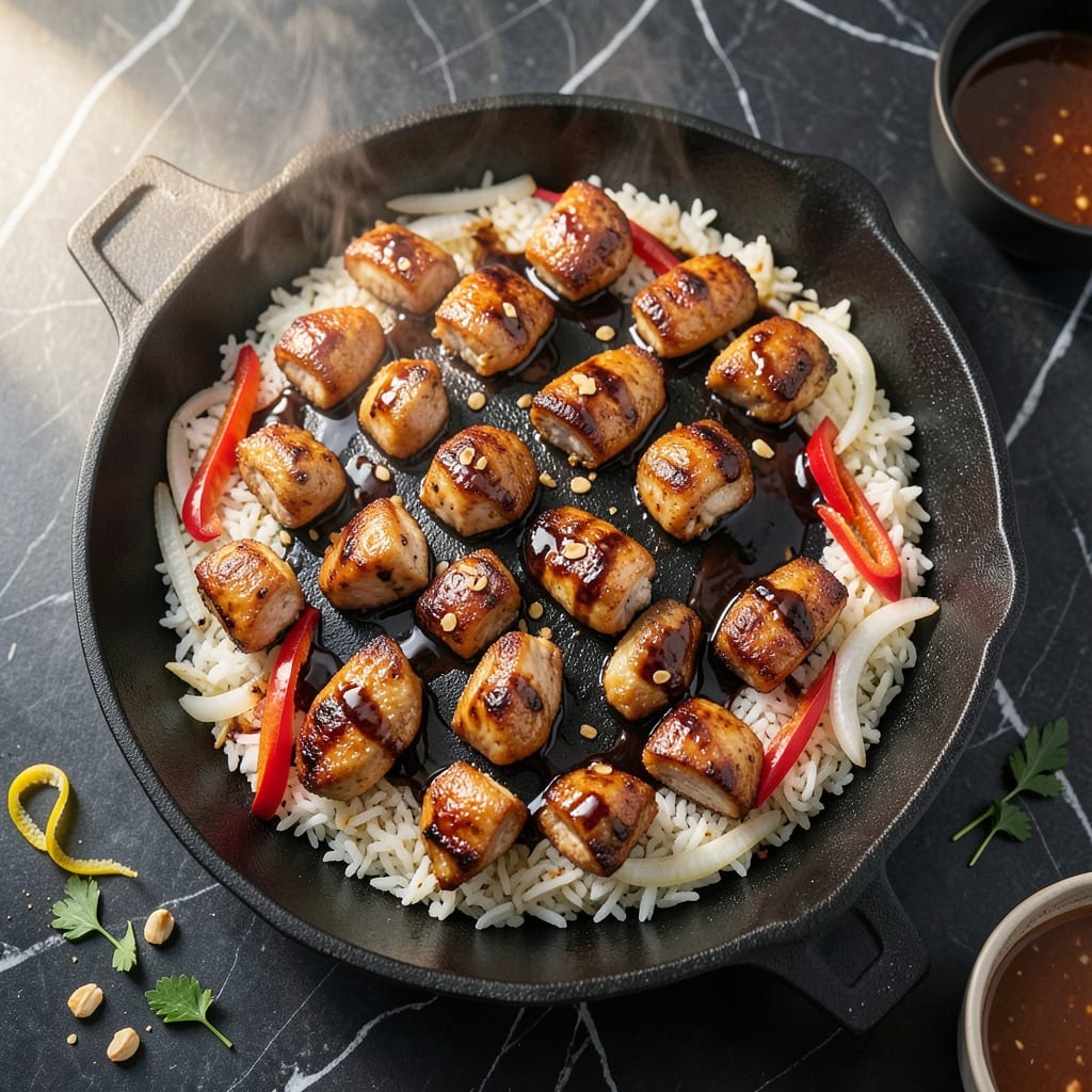 Hibachi Chicken and Rice Recipe on Blackstone: Smoky Teppanyaki Flavors at Home