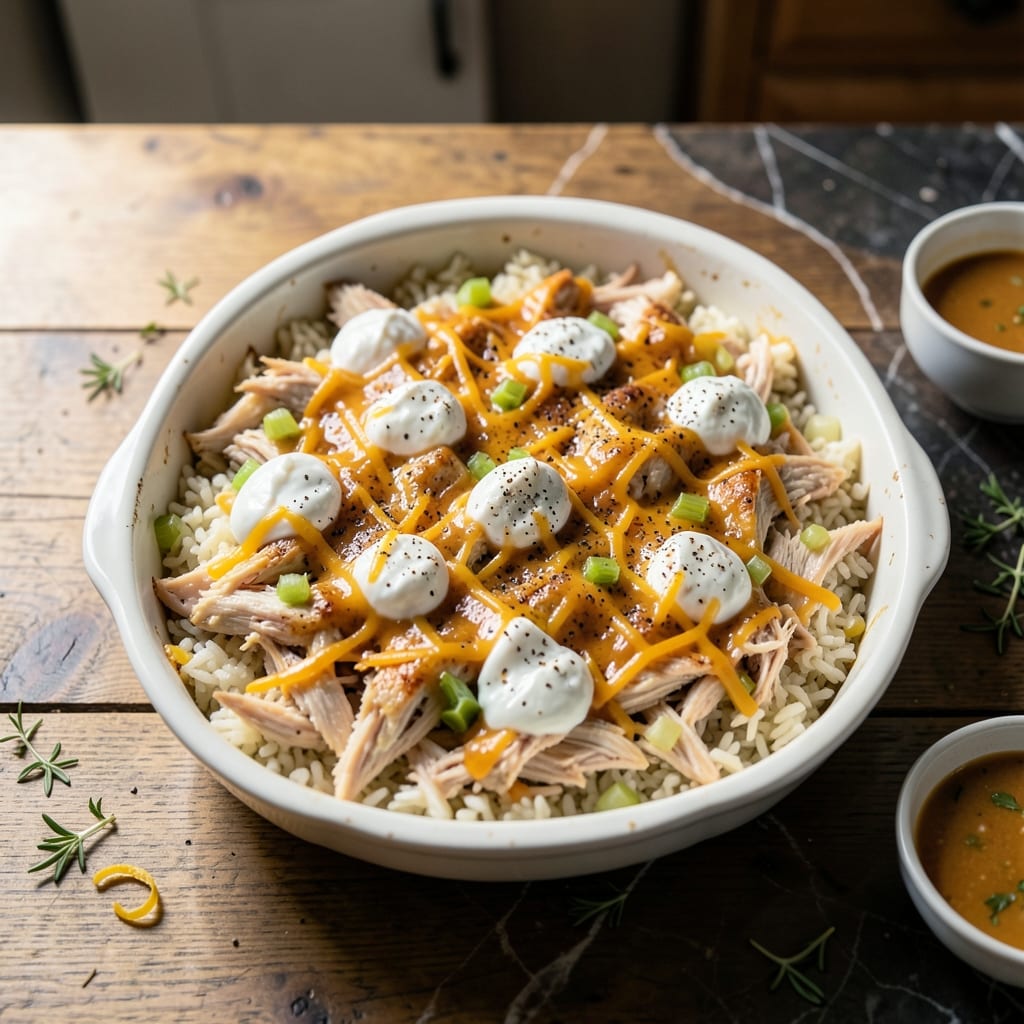 Recipe For Cooked Chicken And Rice Casserole: Baked Savory Comfort With Golden Crust
