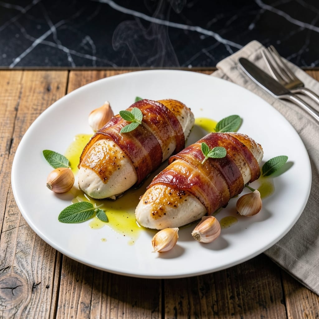 Chicken in Pancetta Recipe: Crispy Wrapped Italian Elegance Chicken in Pancetta Recipe: Crispy Wrapped Italian Elegance