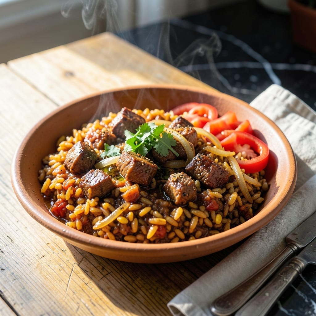 Ghanaian Jollof Rice Recipe With Corned Beef: West African One-Pot Spice Infusion