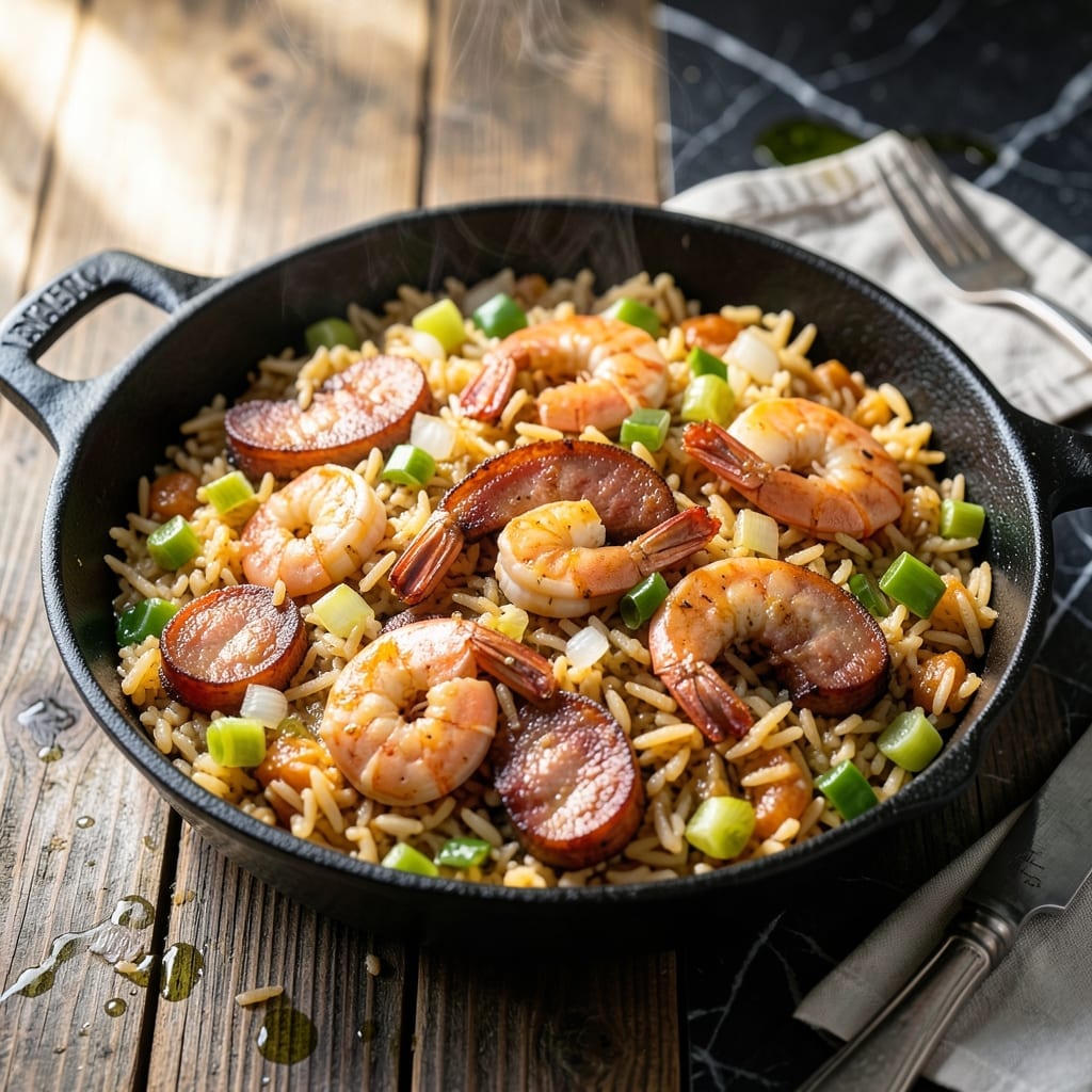 Homemade Jambalaya Rice Recipe: Spicy Andouille and Shrimp One-Pot Feast