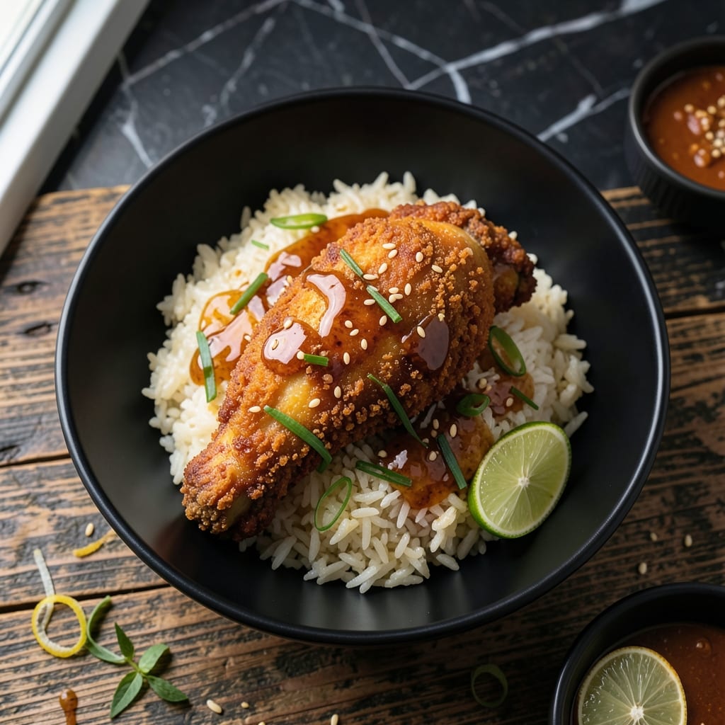 Fried Chicken Rice Bowl Recipe: Crispy Toppings Over Fluffy Grains