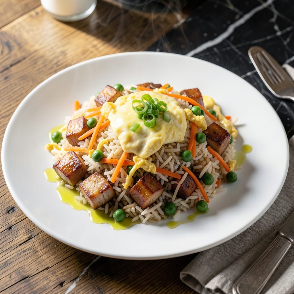 Recipe for Pork Fried Rice With Egg and Vegetables: Wok-Charred Savory Tradition Recipe for Pork Fried Rice With Egg and Vegetables: Wok-Charred Savory Tradition