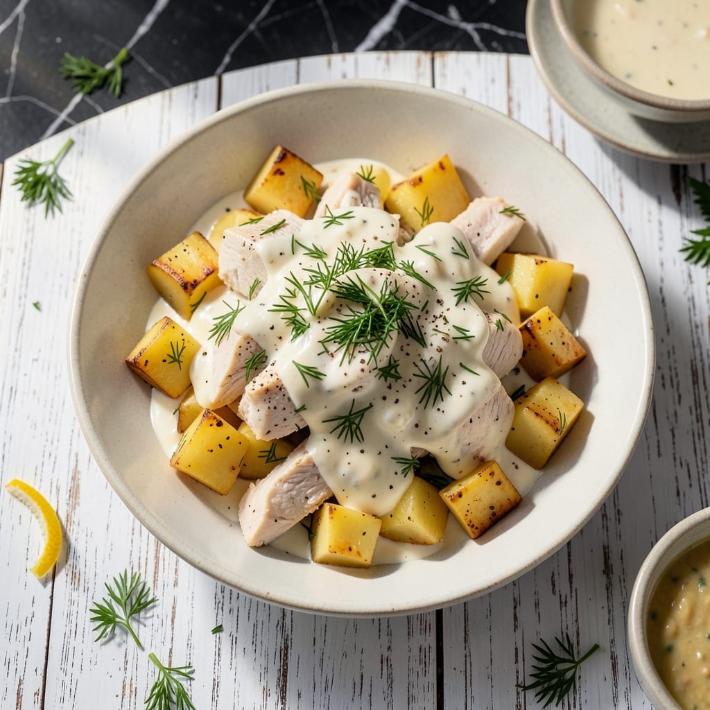 Chicken and Potato Salad Recipe: Creamy Herb Dressing With Hearty Bites