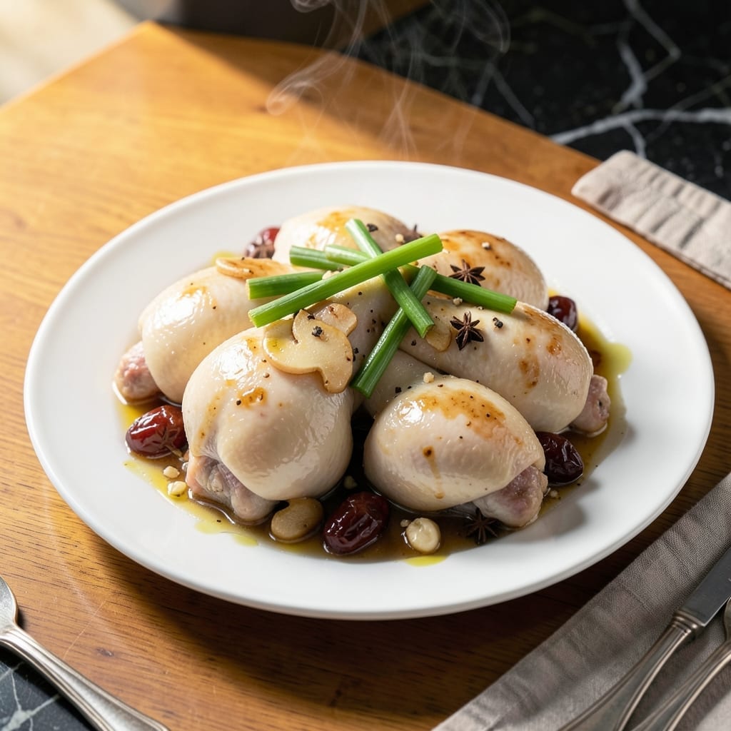 Poached Chinese Chicken Recipe: Silky Smooth With Ginger and Scallion