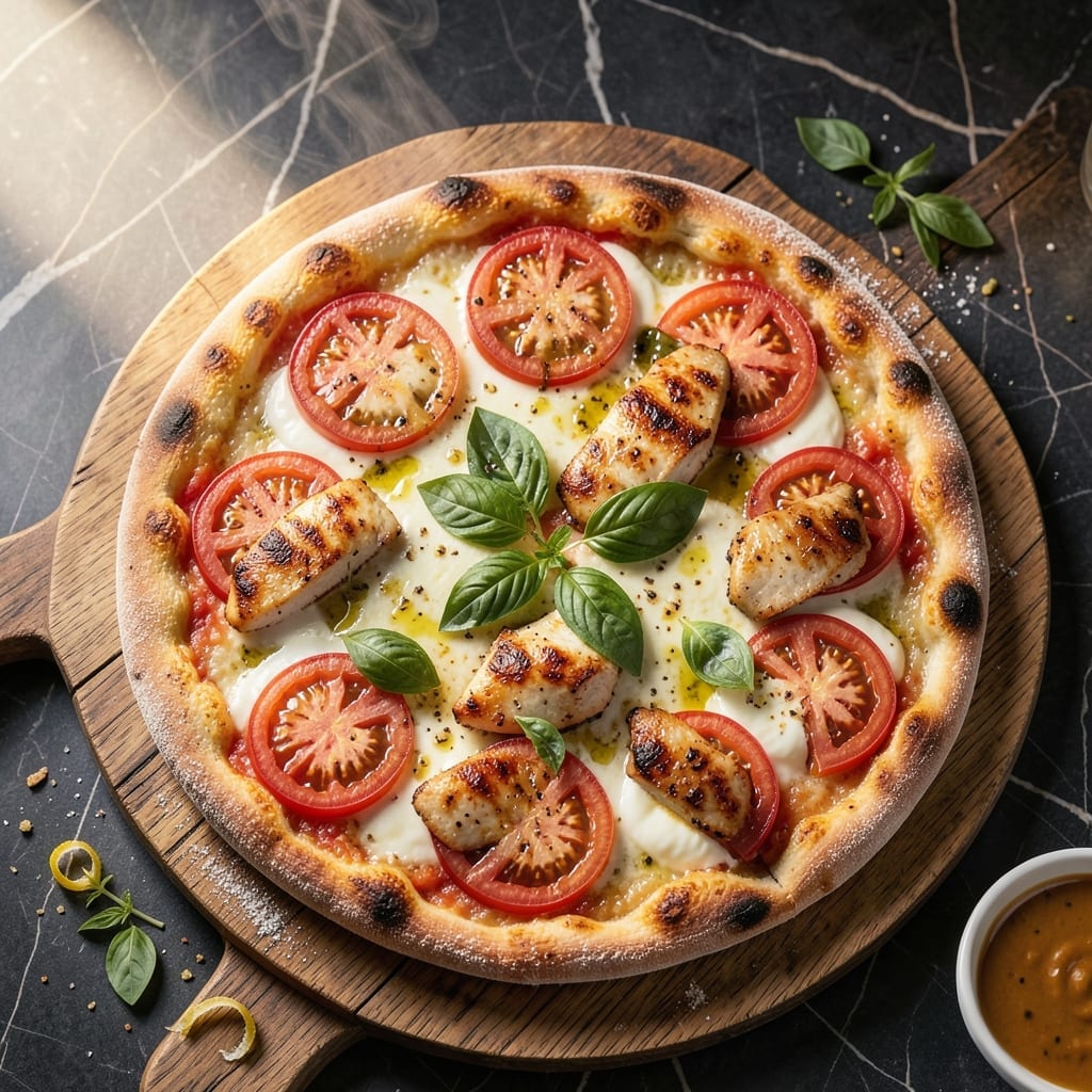 Chicken Caprese Pizza Recipe: Basil-Tomato Freshness on Crispy Crust