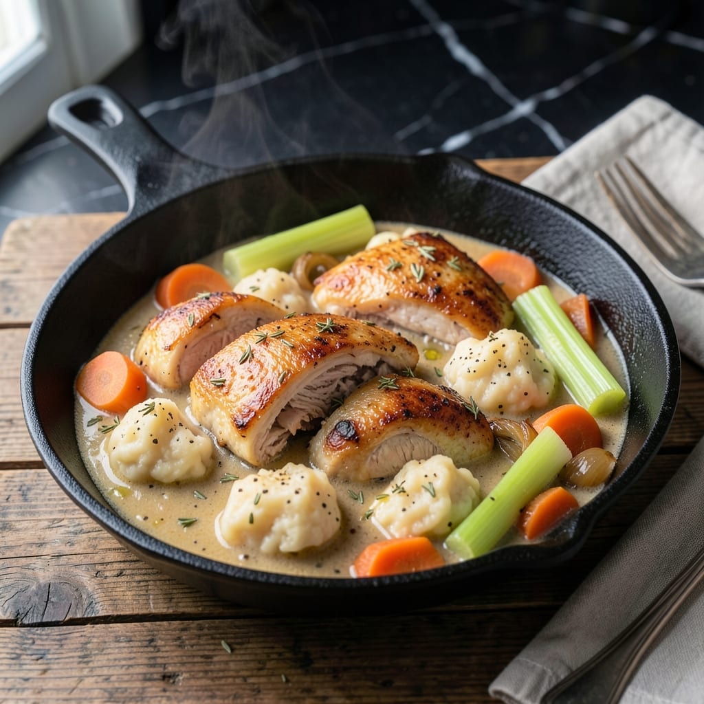 Chicken and Dumplings Baked Recipe: Golden Puffs Over Savory Stew Chicken and Dumplings Baked Recipe: Golden Puffs Over Savory Stew