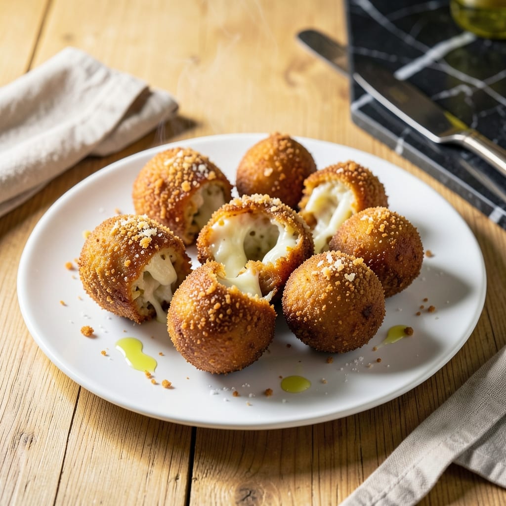 Recipe Arancini Italian Rice Balls: Golden Crisp With Melty Cheese Center