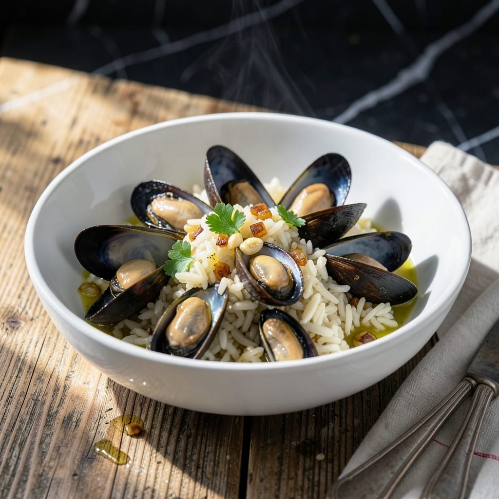 Mussels and Rice Recipe: Briny Seafood Over Fluffy Grains Mussels and Rice Recipe: Briny Seafood Over Fluffy Grains