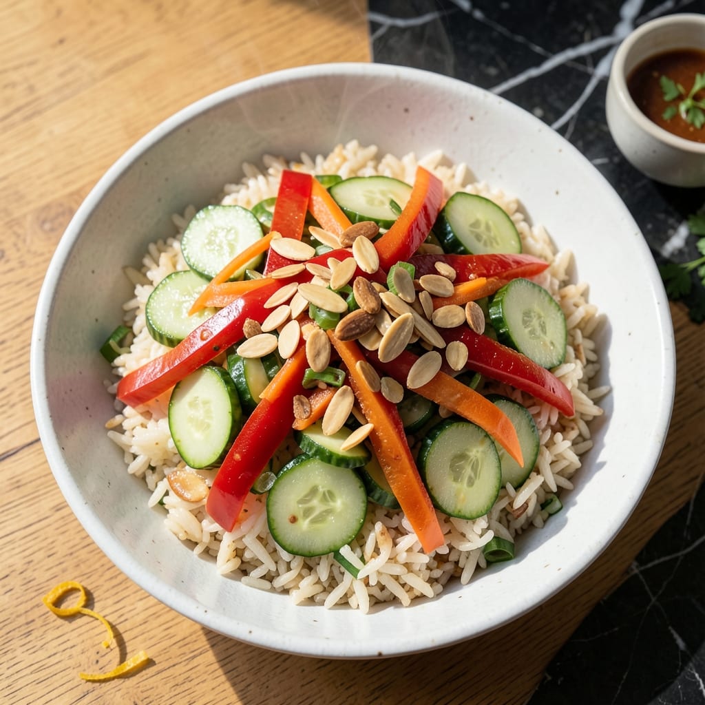 Crunchy Rice Salad Recipe: Asian-Inspired Texture with Toasted Almonds