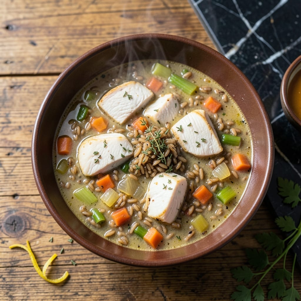 Lemon Chicken Wild Rice Soup Recipe: Zesty Creamy Bowl with Tender Bites