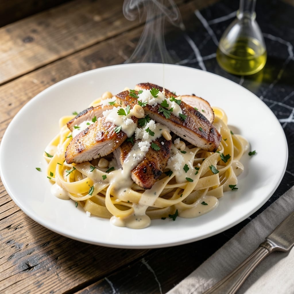 Chicken Fettuccine Recipe: Creamy Garlic Parmesan Sauce With Tender Chicken