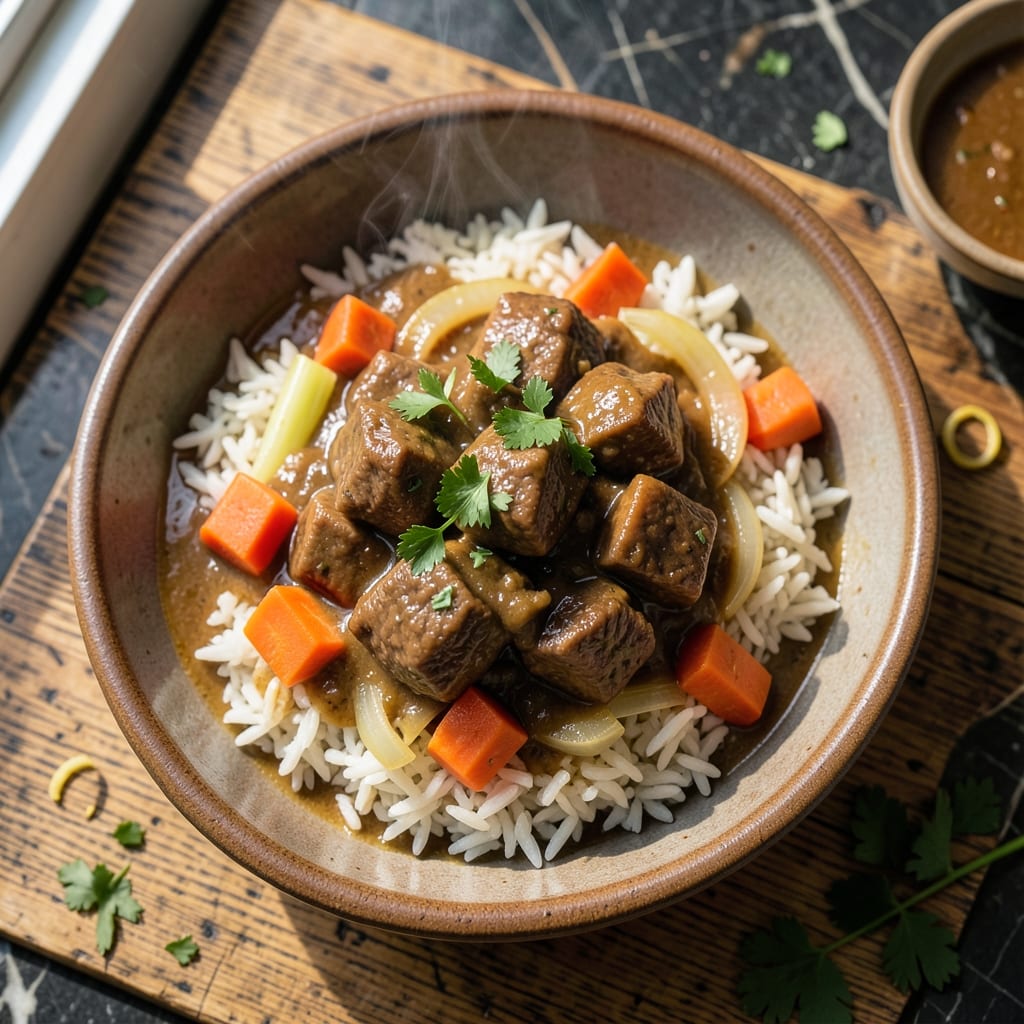 Beef Stew Meat and Rice Recipe: Slow-Cooked Heartiness With Tender Bites
