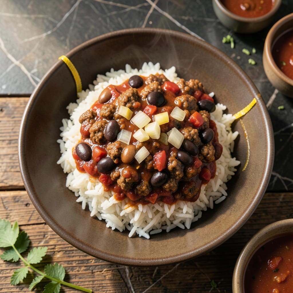 Chili and Rice Recipe: Smoky Beans With Fluffy Grains Chili and Rice Recipe: Smoky Beans With Fluffy Grains