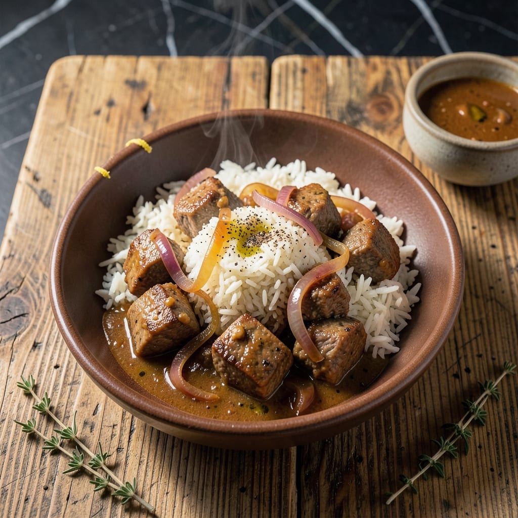 Beef Stew With Rice Recipe: Slow-Cooked Richness Over Fluffy Grains Beef Stew With Rice Recipe: Slow-Cooked Richness Over Fluffy Grains