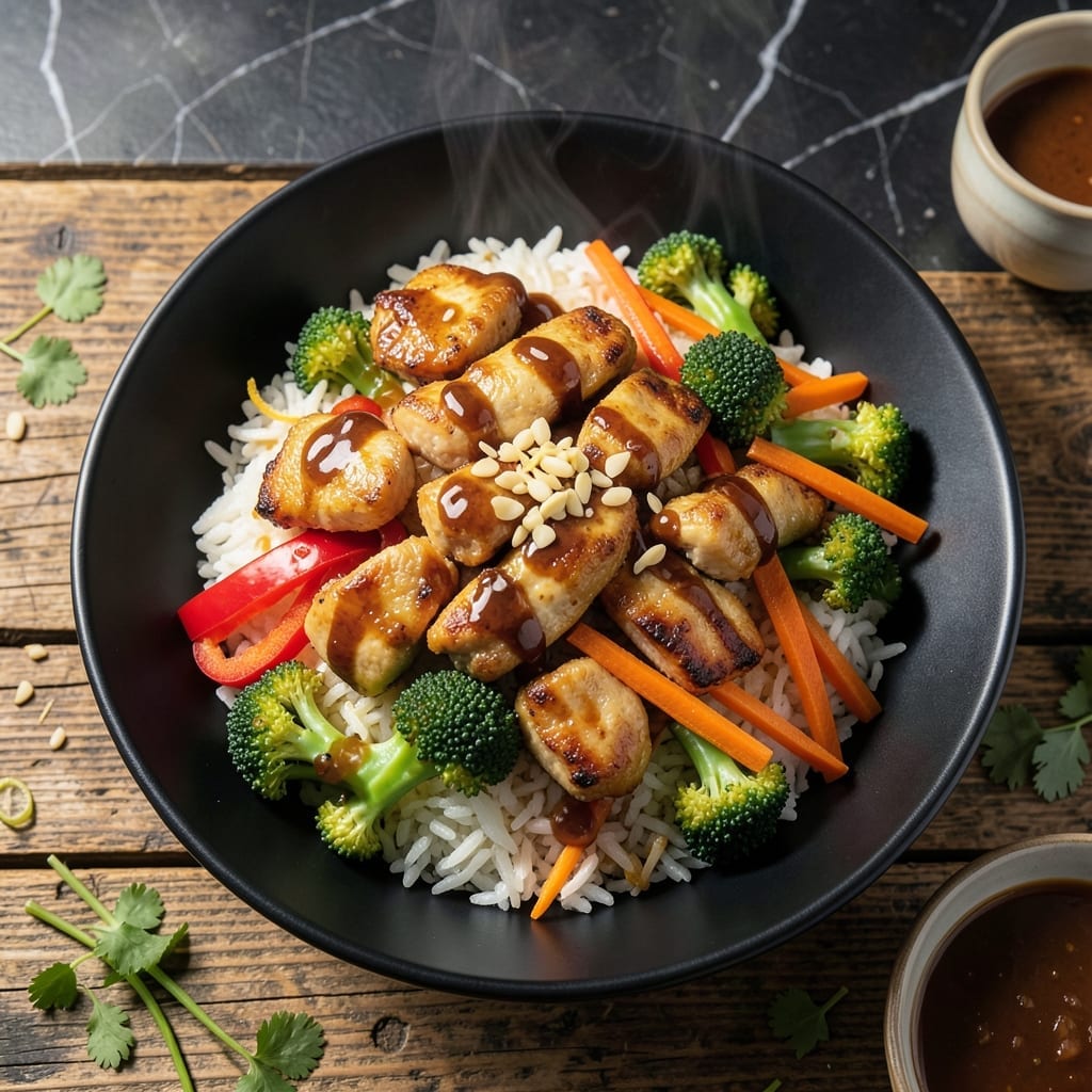 Stir Fry Chicken Rice Bowl Recipe: Wok-Seared Protein Over Fluffy Grains