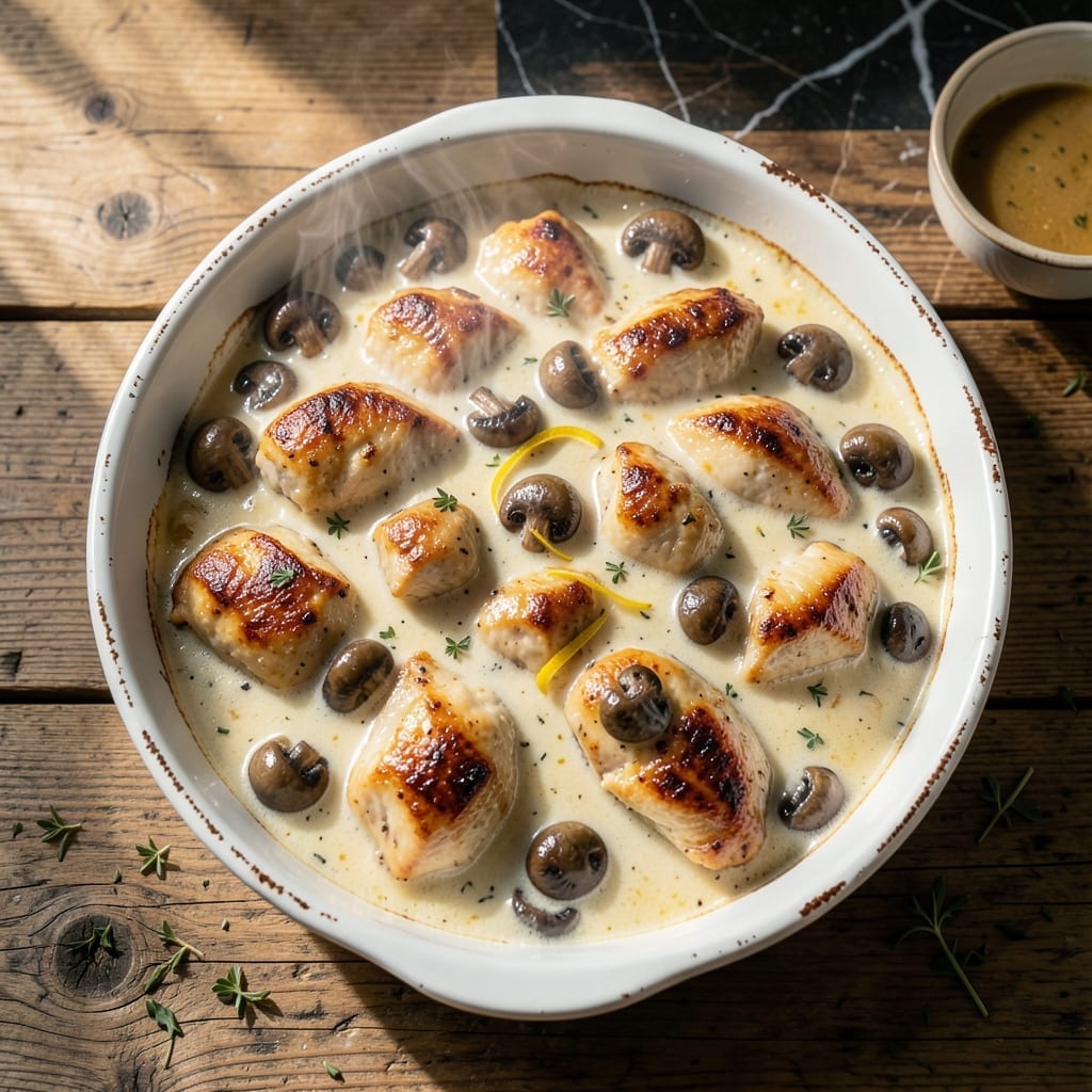 Chicken and Mushroom Casserole Recipe: Baked Layers of Earthy Richness