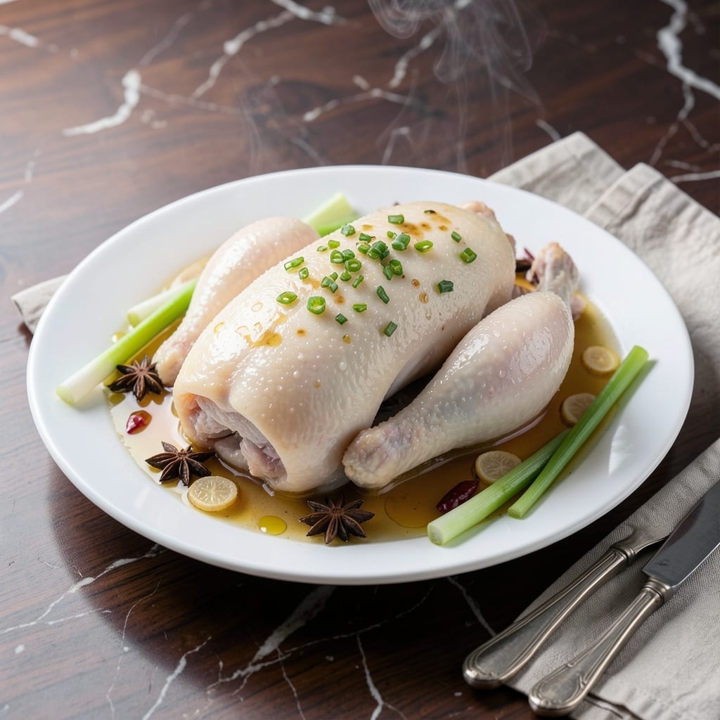 Chinese White Chicken Recipe: Silky Poached Perfection With Ginger Aroma