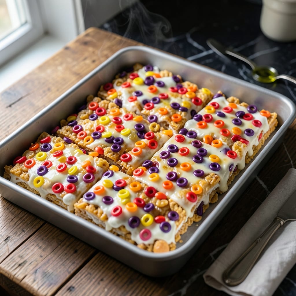 Froot Loops Rice Krispie Treats Recipe: Cereal Swirl Marshmallow Magic