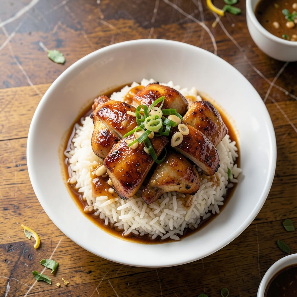 Malaysian Roasted Chicken Rice Recipe: Fragrant Jasmine Rice With Golden Crisp Skin