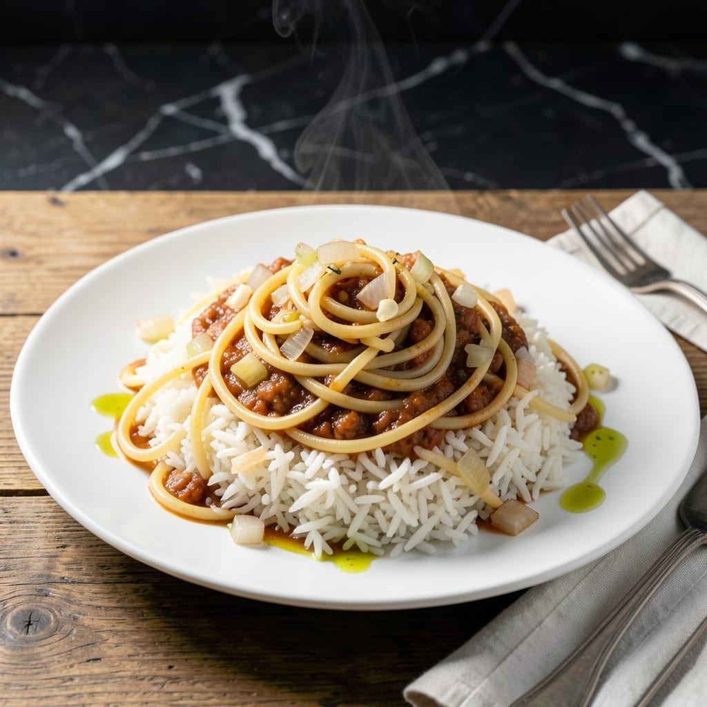 Rice and Spaghetti Recipe: Two Textures in One Hearty Plate