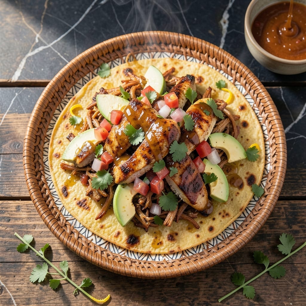 Chicken Tostada Recipe: Crunchy Base with Savory Toppings