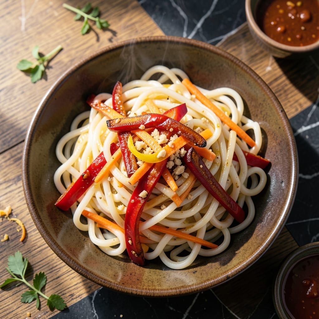 Flat Rice Noodles Recipe Vegetarian: Stir-Fried Garden Freshness