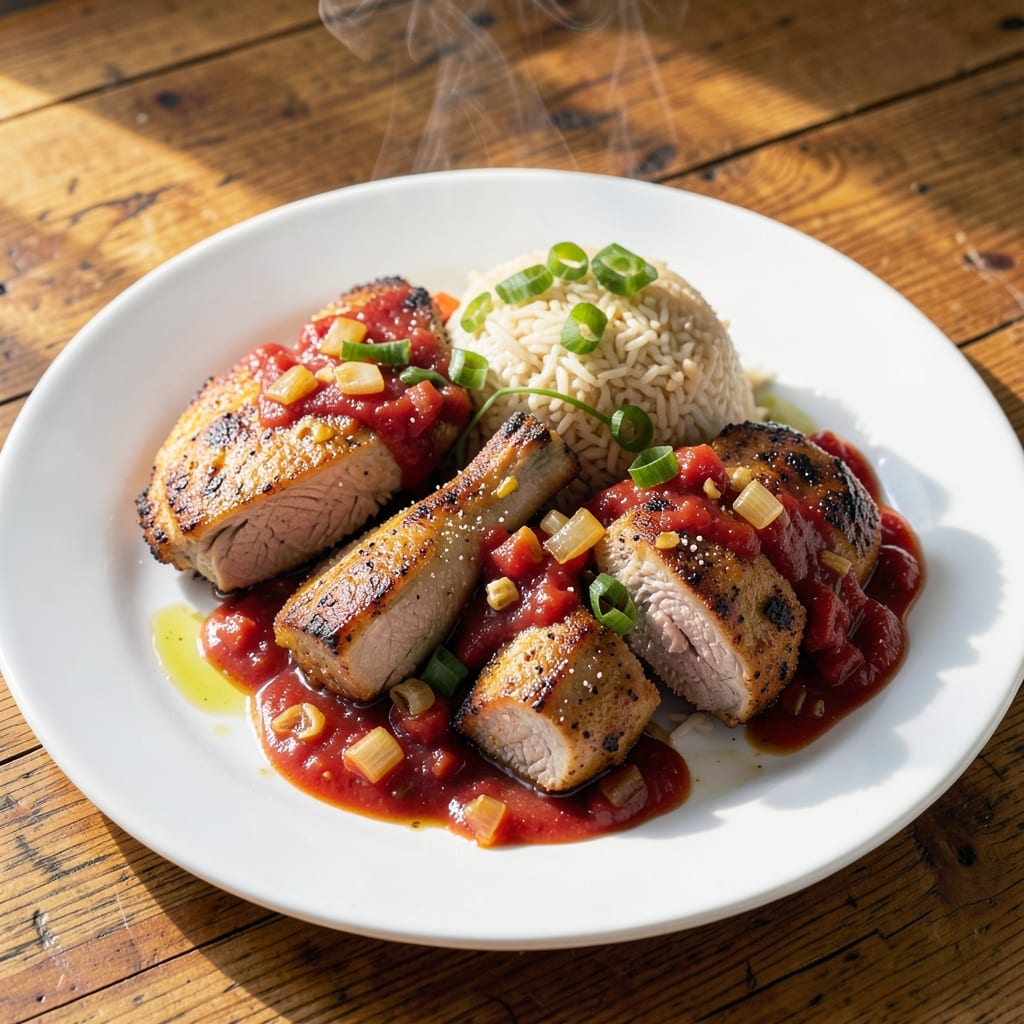 Hong Kong Style Baked Tomato Pork Chop Rice Recipe: Cantonese Café Classic at Home